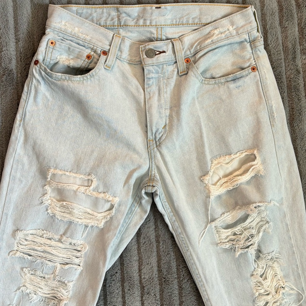 Levi's 511  Men's Custom Distressed Denim Jeans in Light Blue
30 X 30